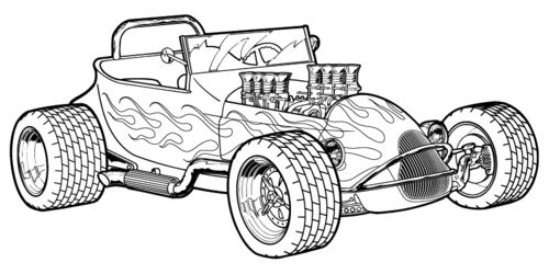 Featured image of post Hot Rod Old Car Coloring Pages