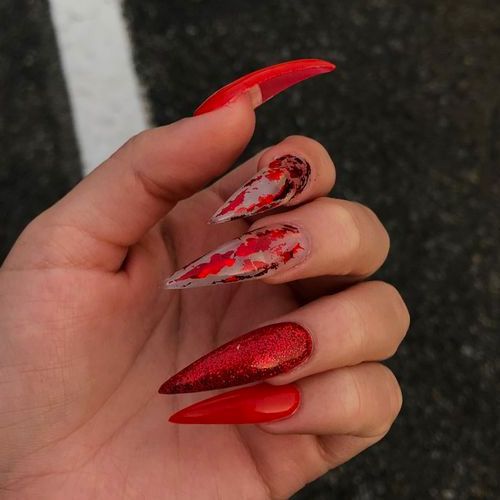 Featured image of post Long Acrylic Nail Ideas For Valentine&#039;s Day