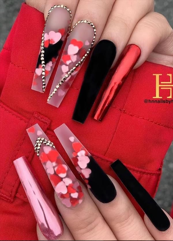 Featured image of post Long Acrylic Nail Ideas Valentines