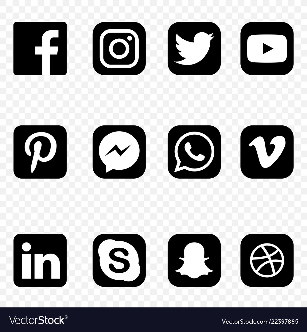 Featured image of post Social Media Icons Vector Free Download Black And White